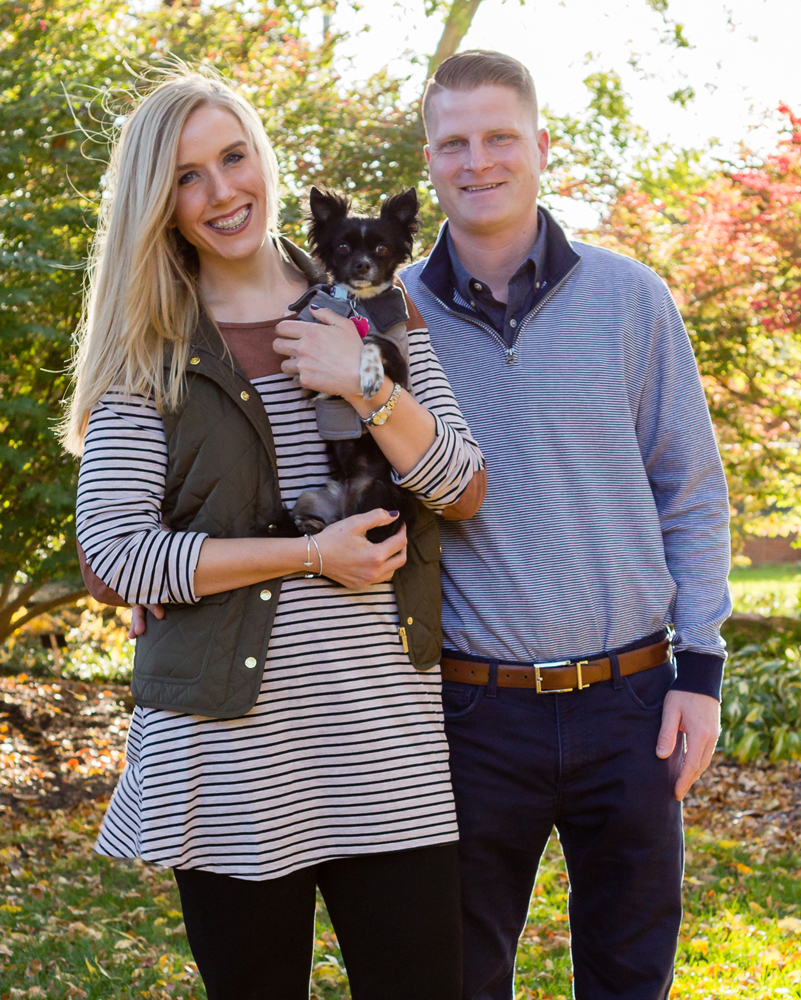 Colleen with dog and husband